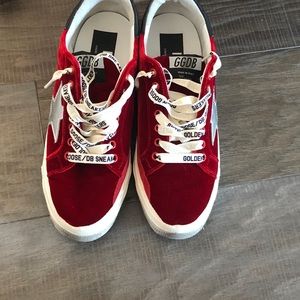 Worn 1X rare red velvet Golden Goose sneakers with original box